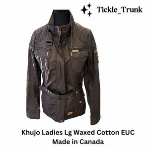 Khujo Women's Quilted Waxed Cotton Utility Jacket Brown Large